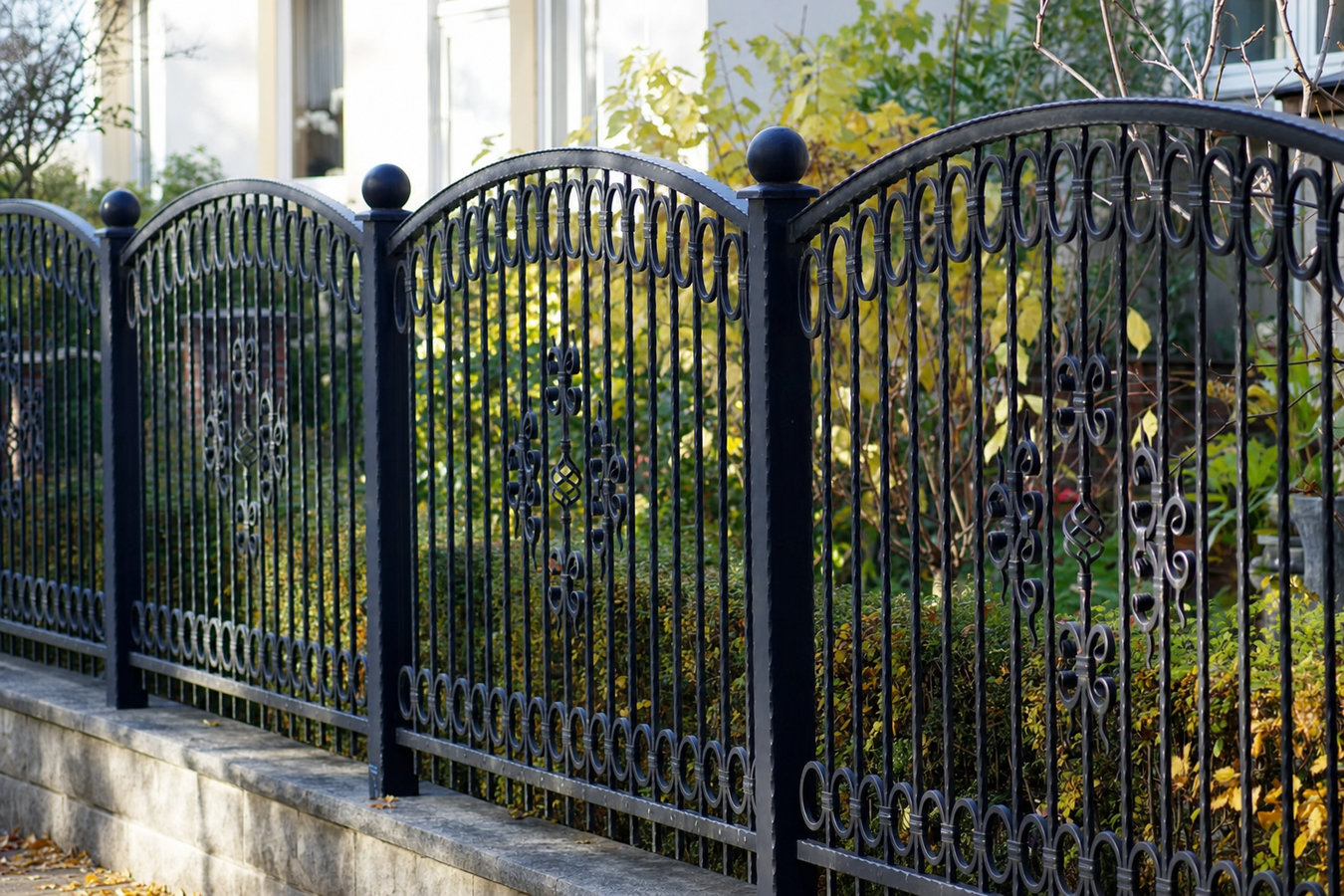 Ornamental iron fence installation